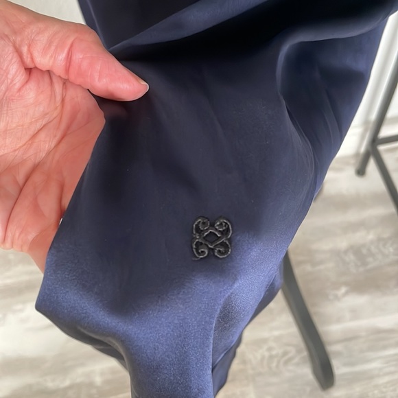 NWT Vannina Vesperini Blue Silk Long Slip Gown S - Picture 3 of 8